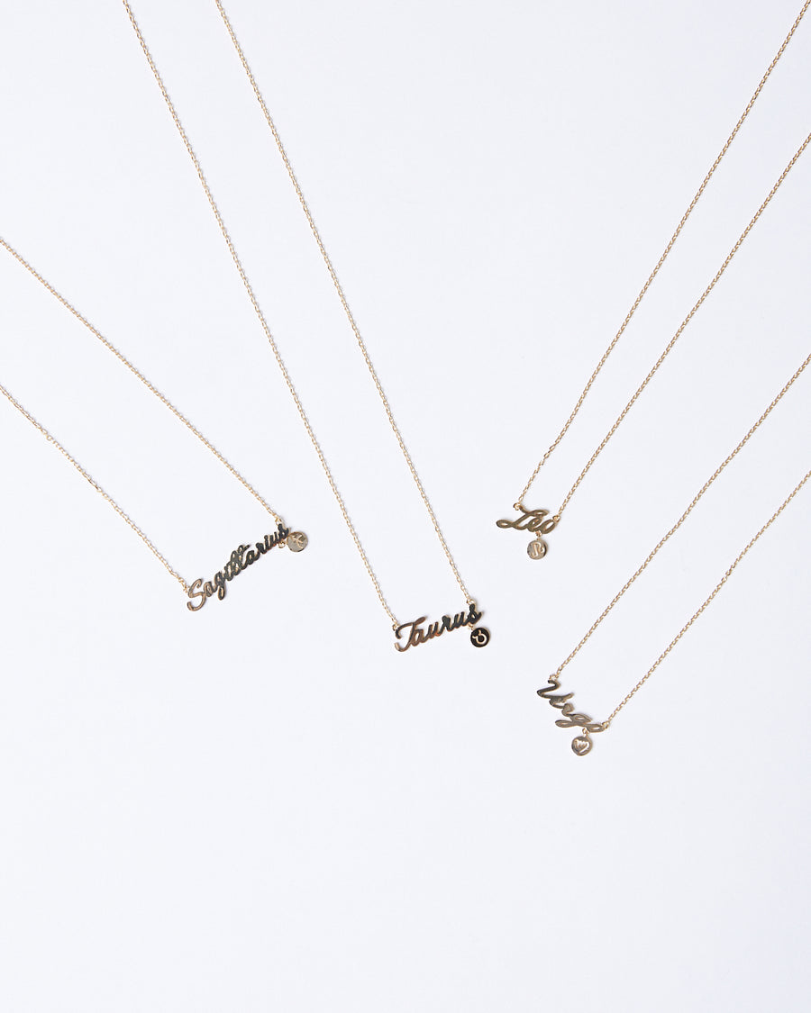 What's Your Sign Zodiac Necklace Jewelry Gold Taurus -2020AVE
