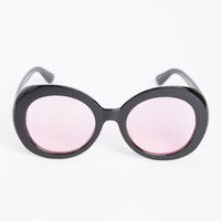 Vintage Cobain Oval Sunglasses Accessories Black/Pink -2020AVE