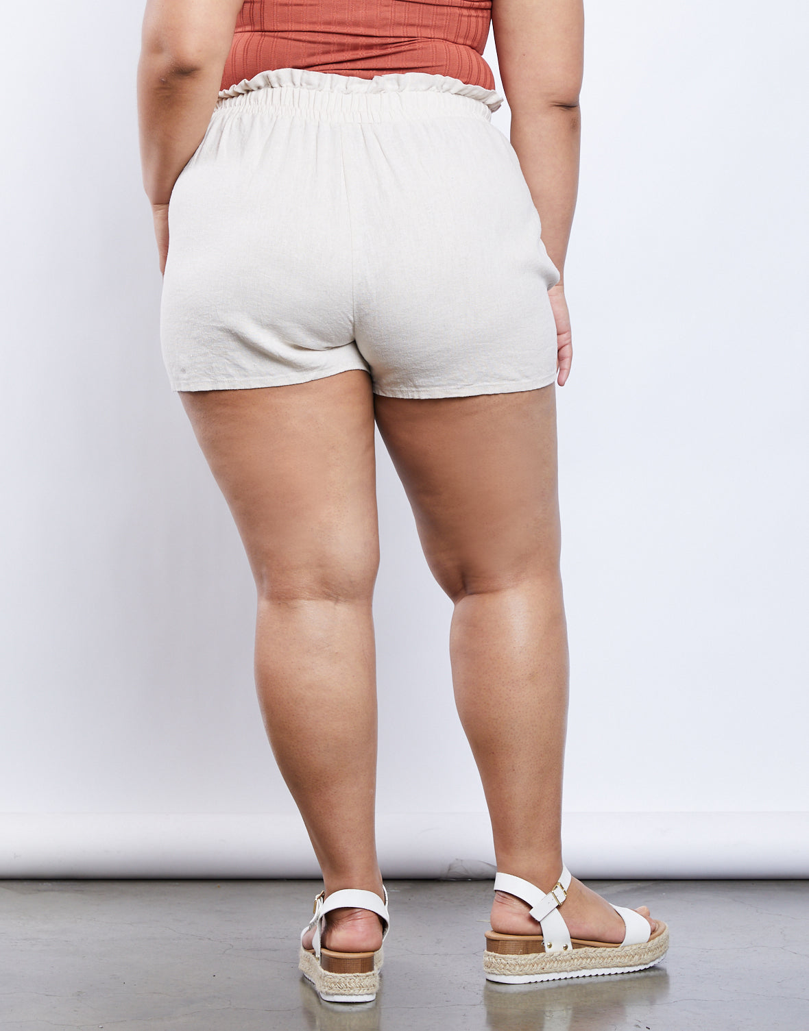 Plus Size Carrie Paper Bag Shorts Bottoms Trendy Spring Essentials