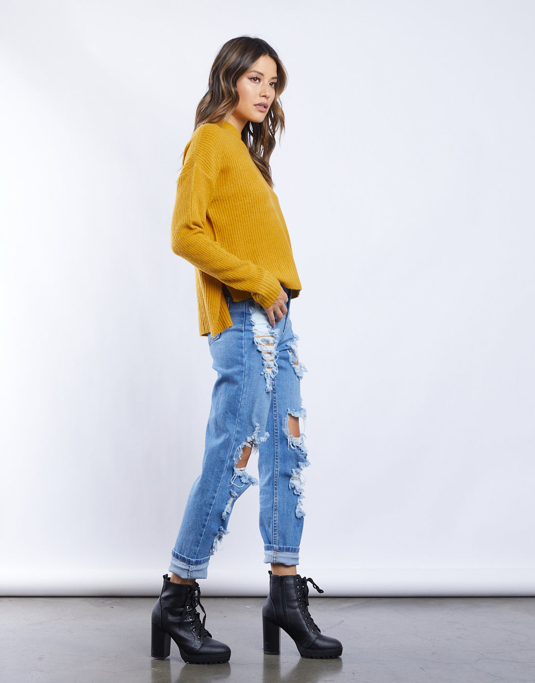 All In Mock Neck Sweater Tops -2020AVE