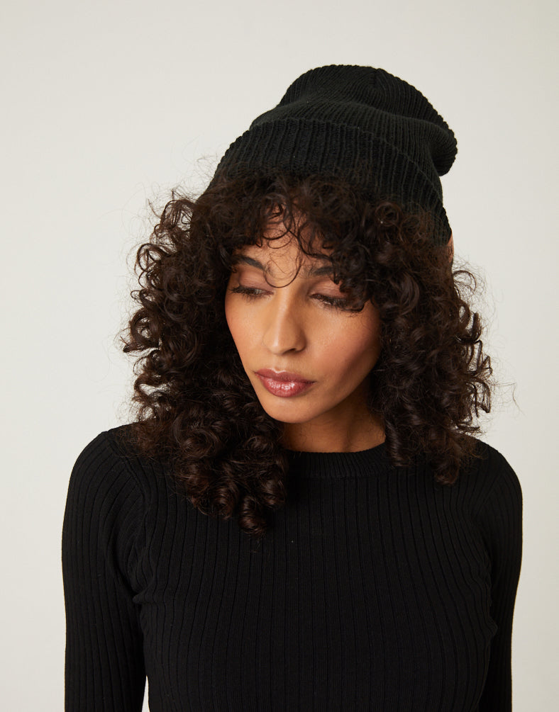 Simple Beanie Accessories Black One Size -2020AVE