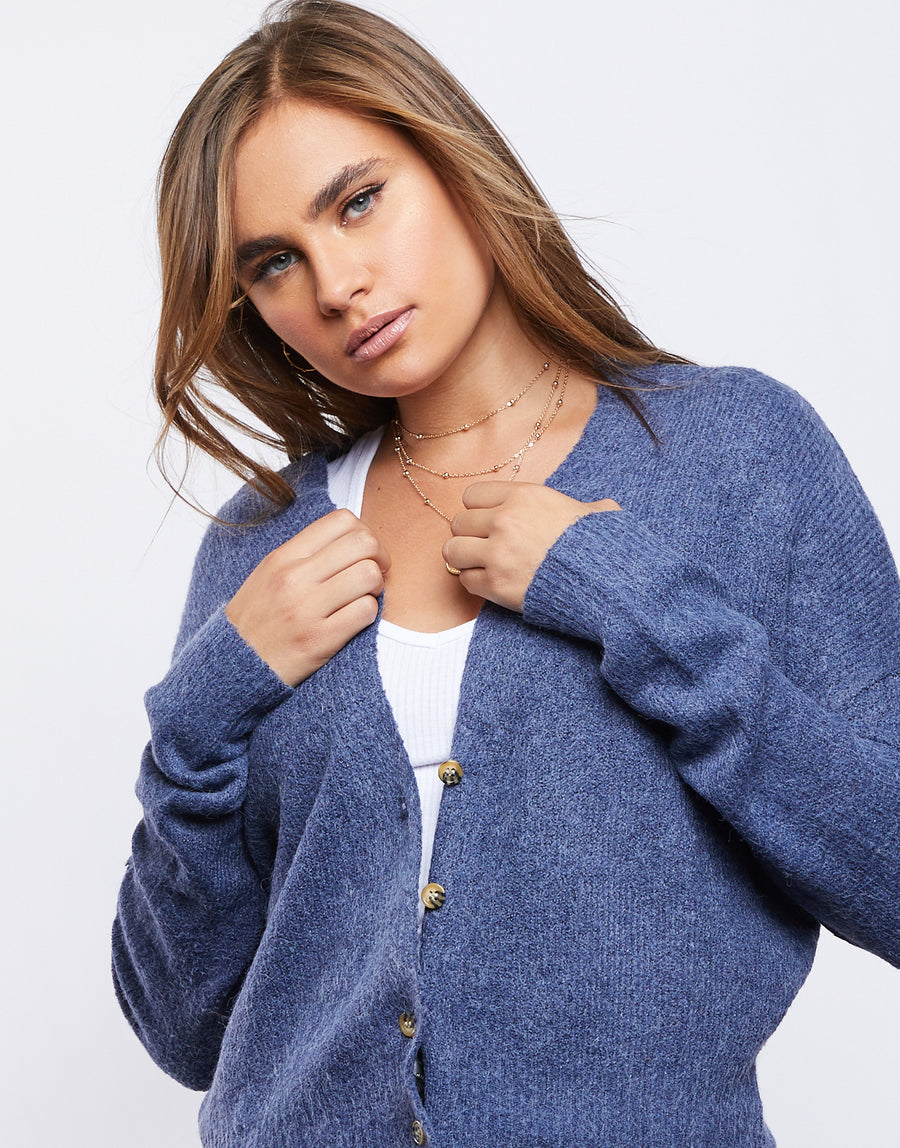Maddie Fuzzy Cropped Cardigan Outerwear -2020AVE
