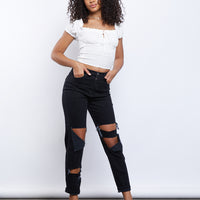 Alicia Ripped Jeans Bottoms Black 0 -2020AVE