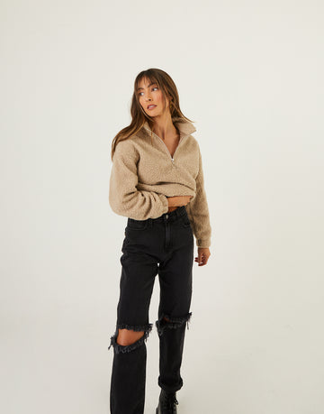 Sherpa Cropped Sweater Top Outerwear -2020AVE