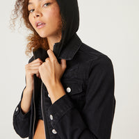 Cropped Hoodie Denim Jacket Outerwear -2020AVE