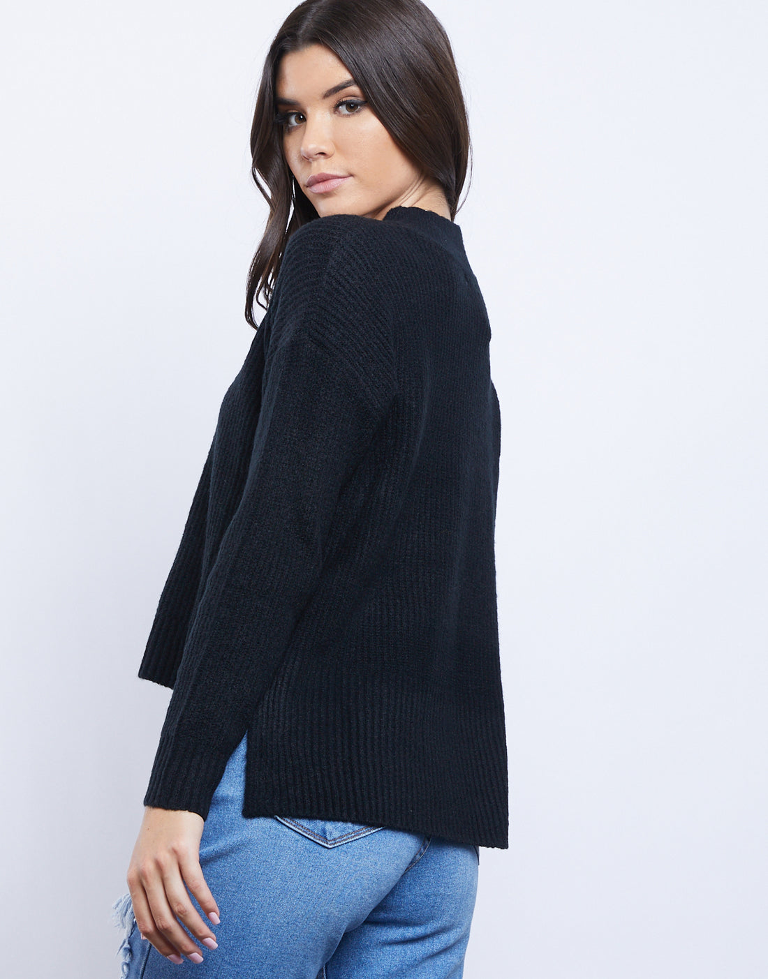All In Mock Neck Sweater Tops -2020AVE