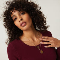Amber Double Chain Necklace Set Jewelry -2020AVE