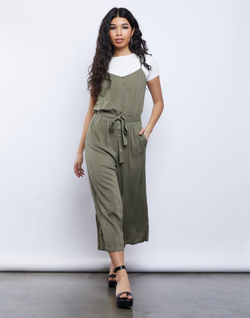 Amora Wide-Leg Jumpsuit Rompers + Jumpsuits Olive Small -2020AVE