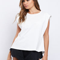 Andie Sleeveless Tee Tops White Small -2020AVE