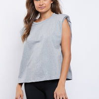Andie Sleeveless Tee Tops Heather Gray Small -2020AVE