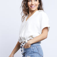 Another Day Collared Cropped Top Tops -2020AVE