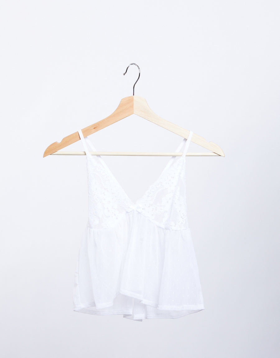 Baby Doll Mesh Cami Intimates White Small -2020AVE