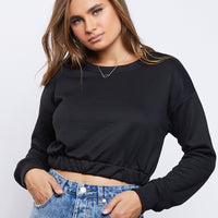 Better Days Cropped Sweatshirt Tops Black Small -2020AVE