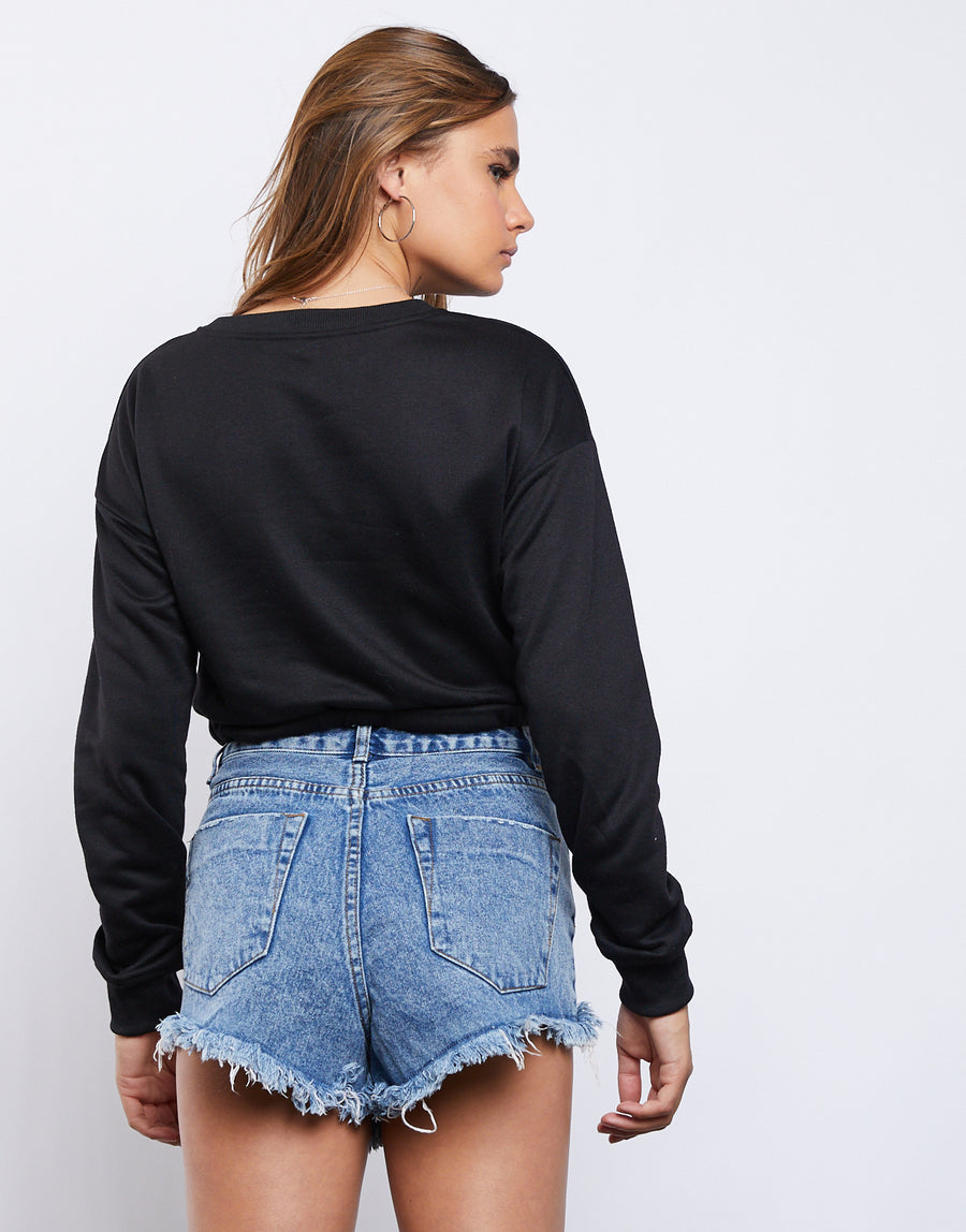 Better Days Cropped Sweatshirt Tops -2020AVE