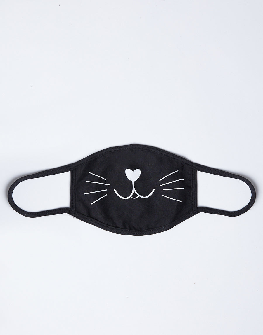 Black Cat Protective Face Mask Accessories Black One Size -2020AVE