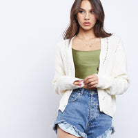 Blushin' Knitted Cardigan Outerwear Cream S/M -2020AVE