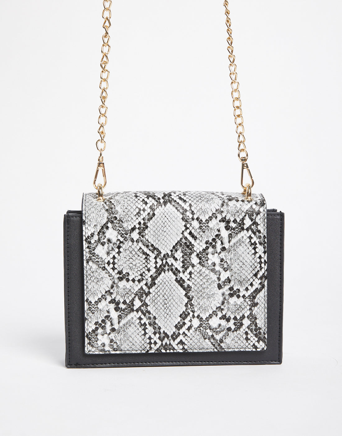 Boxy Snakeskin Shoulder Bag Accessories Gray One Size -2020AVE