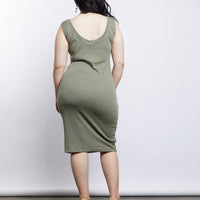 Curve California Girl Ribbed Tank Dress Plus Size Dresses -2020AVE