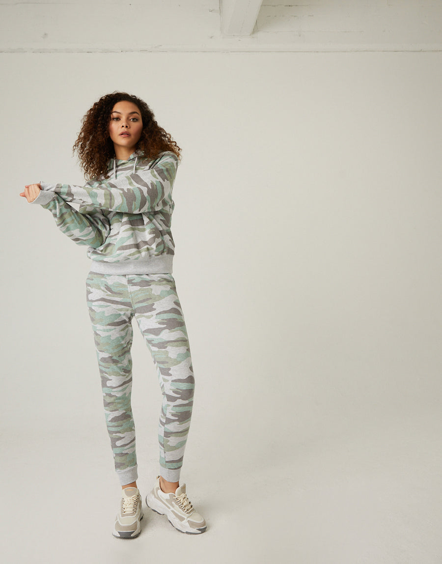 Camouflage Sweatshirt And Joggers Set Tops -2020AVE
