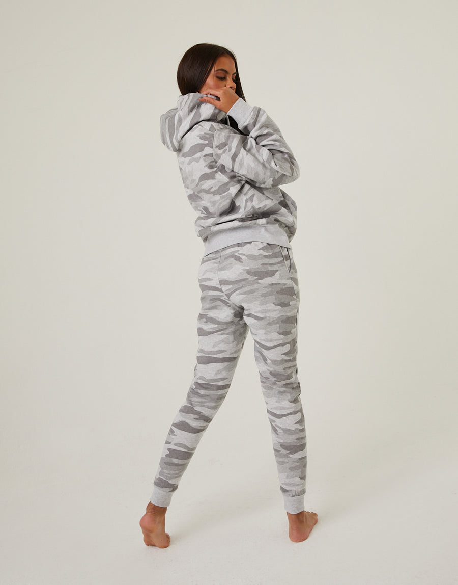 Camouflage Sweatshirt And Joggers Set Tops -2020AVE