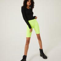 Can't Stop Bike Shorts Bottoms Neon Yellow Small -2020AVE