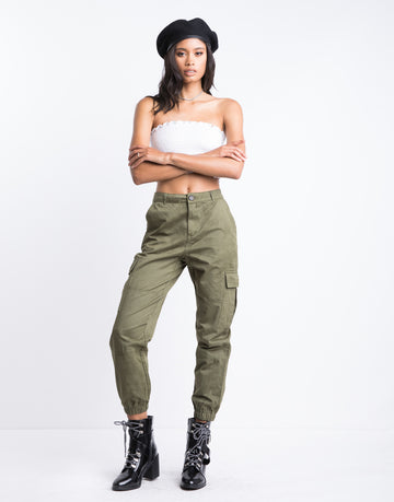 Cargo Jogger Pants Bottoms Olive Small -2020AVE