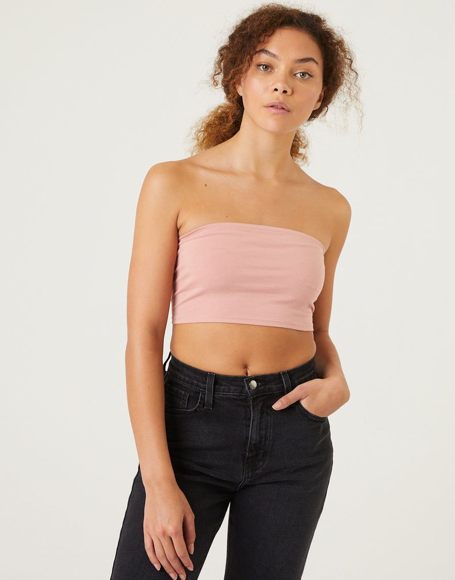Carmen Lace-Up Bandeau Top Tops Desert Rose Small -2020AVE