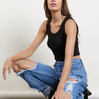 Carry On Cropped Tank Tops Black Small -2020AVE