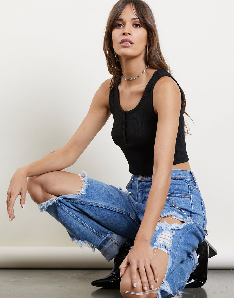 Carry On Cropped Tank Tops Black Small -2020AVE