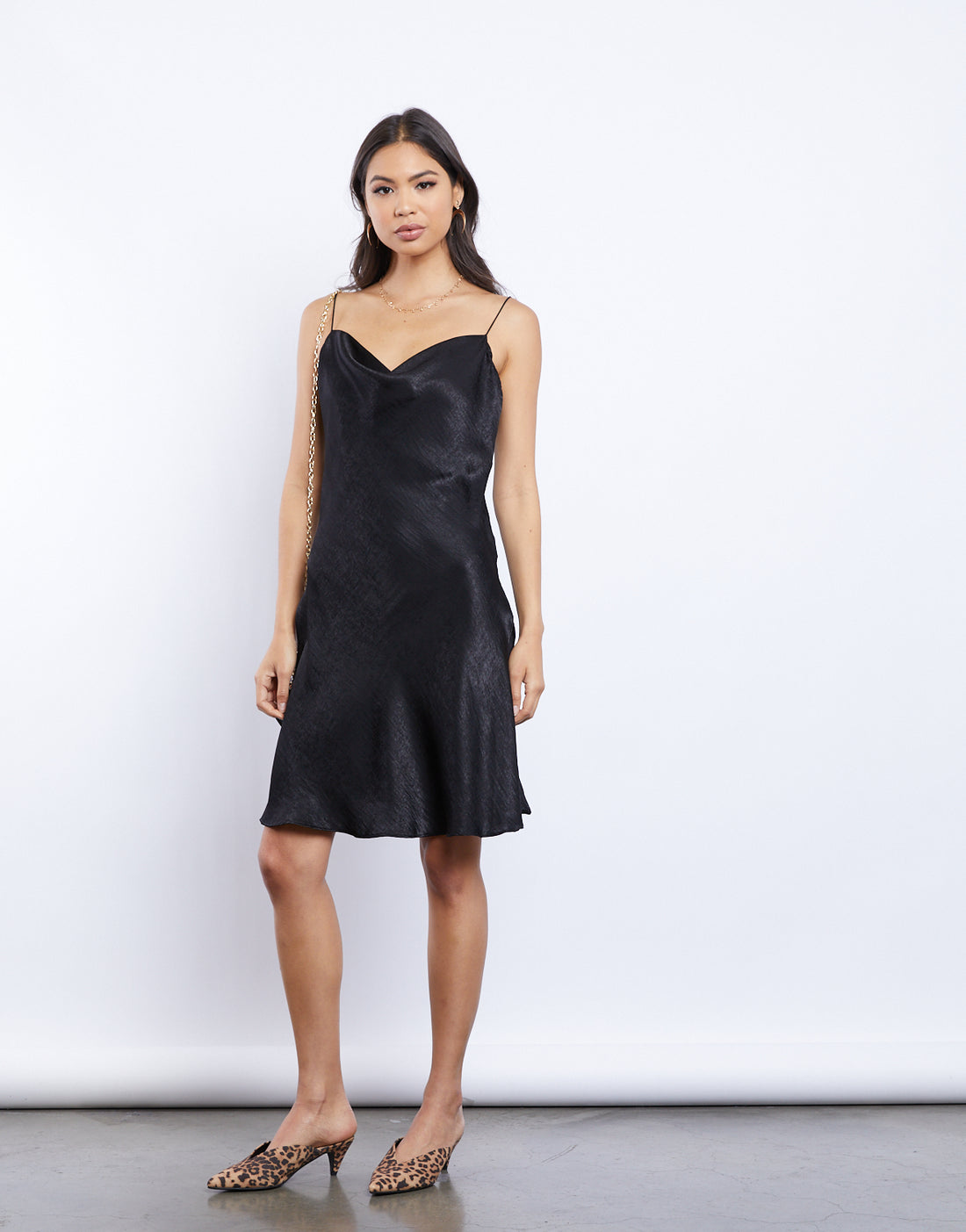 Cassandra Silky Cowl Neck Dress Dresses Black Small -2020AVE