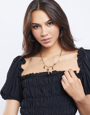 Celeste Chain and Charms Necklace Jewelry Gold One Size -2020AVE