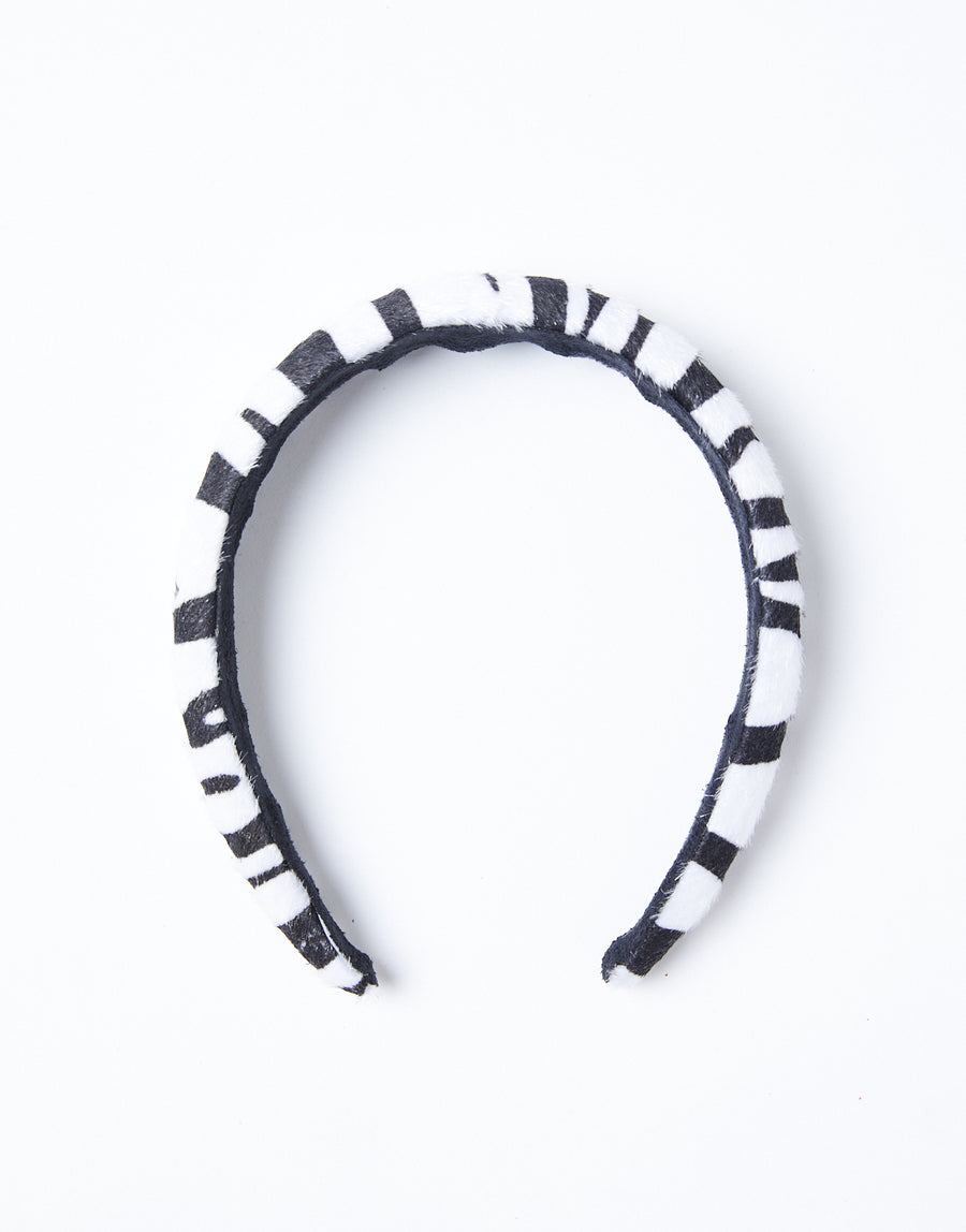 Cher Zebra Padded Headband Accessories Black/White One Size -2020AVE