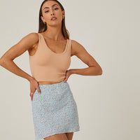 Chiffon Floral Mini Skirt Bottoms -2020AVE