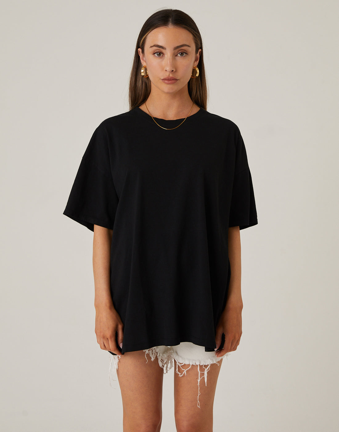 Comfy Oversized Tee Tops Black S/M -2020AVE