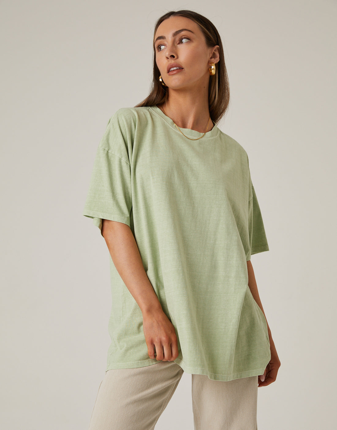 Comfy Oversized Tee Tops Green S/M -2020AVE
