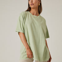 Comfy Oversized Tee Tops Green S/M -2020AVE
