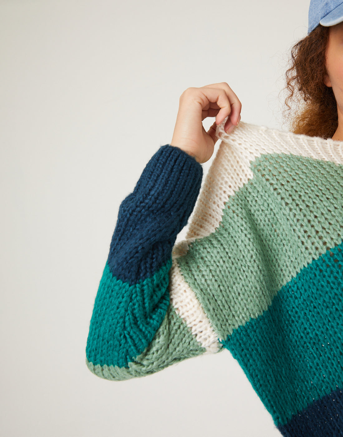 Colorblock Crochet Sweater Tops -2020AVE