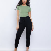 Cozy Girl Joggers Bottoms Black Small -2020AVE