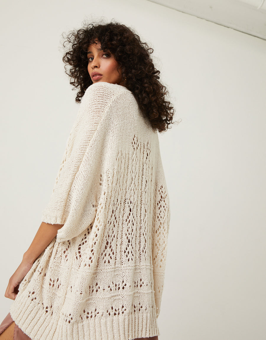 Crochet Short Sleeve Cardigan Outerwear -2020AVE