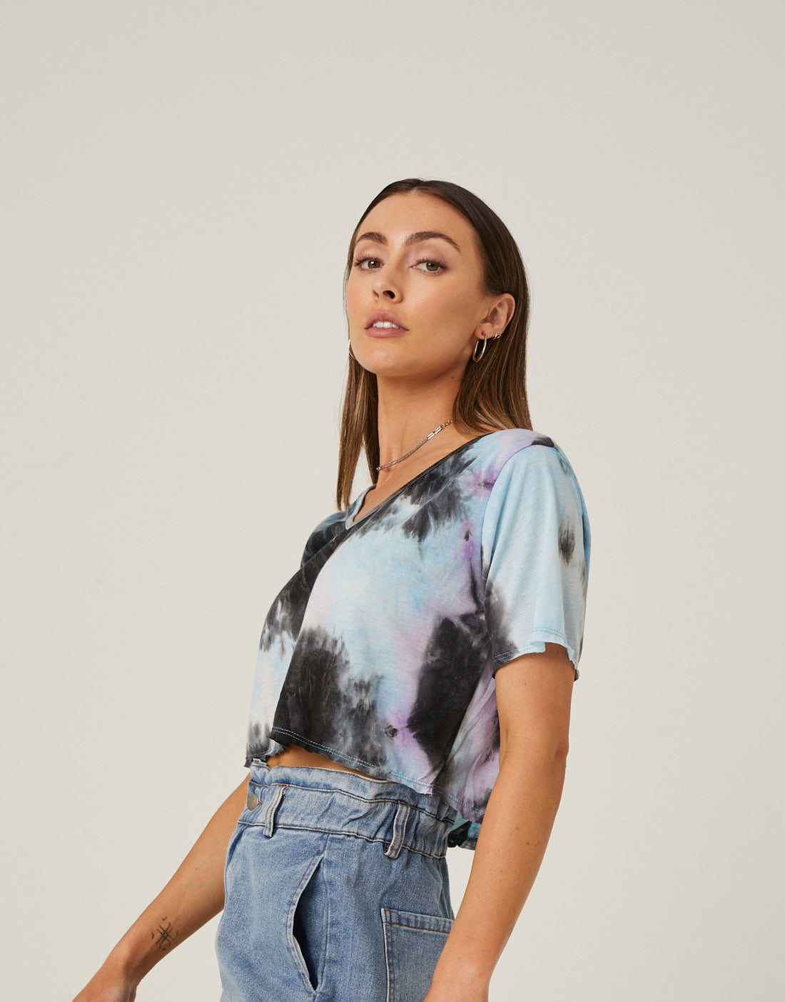 Cropped Tie Dye T-Shirt Tops -2020AVE
