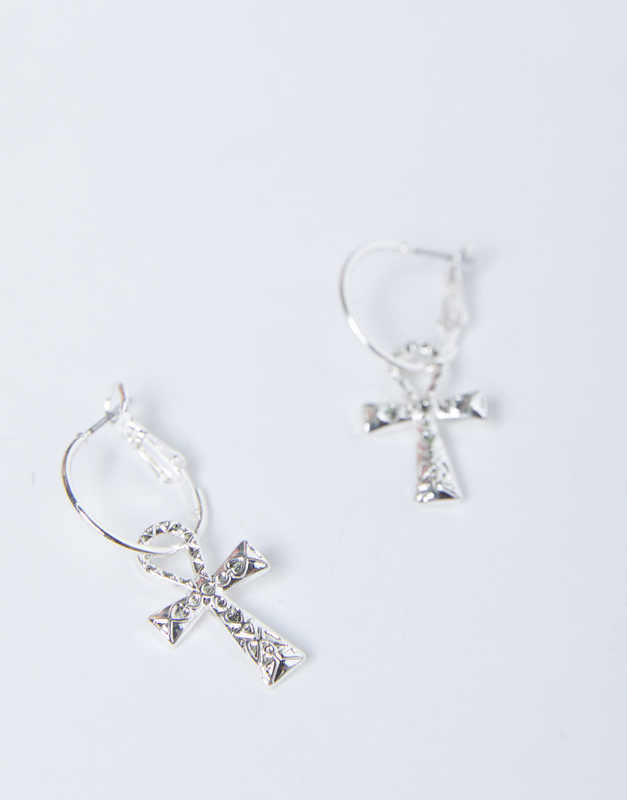 Cross Charm Hoop Earrings Jewelry -2020AVE