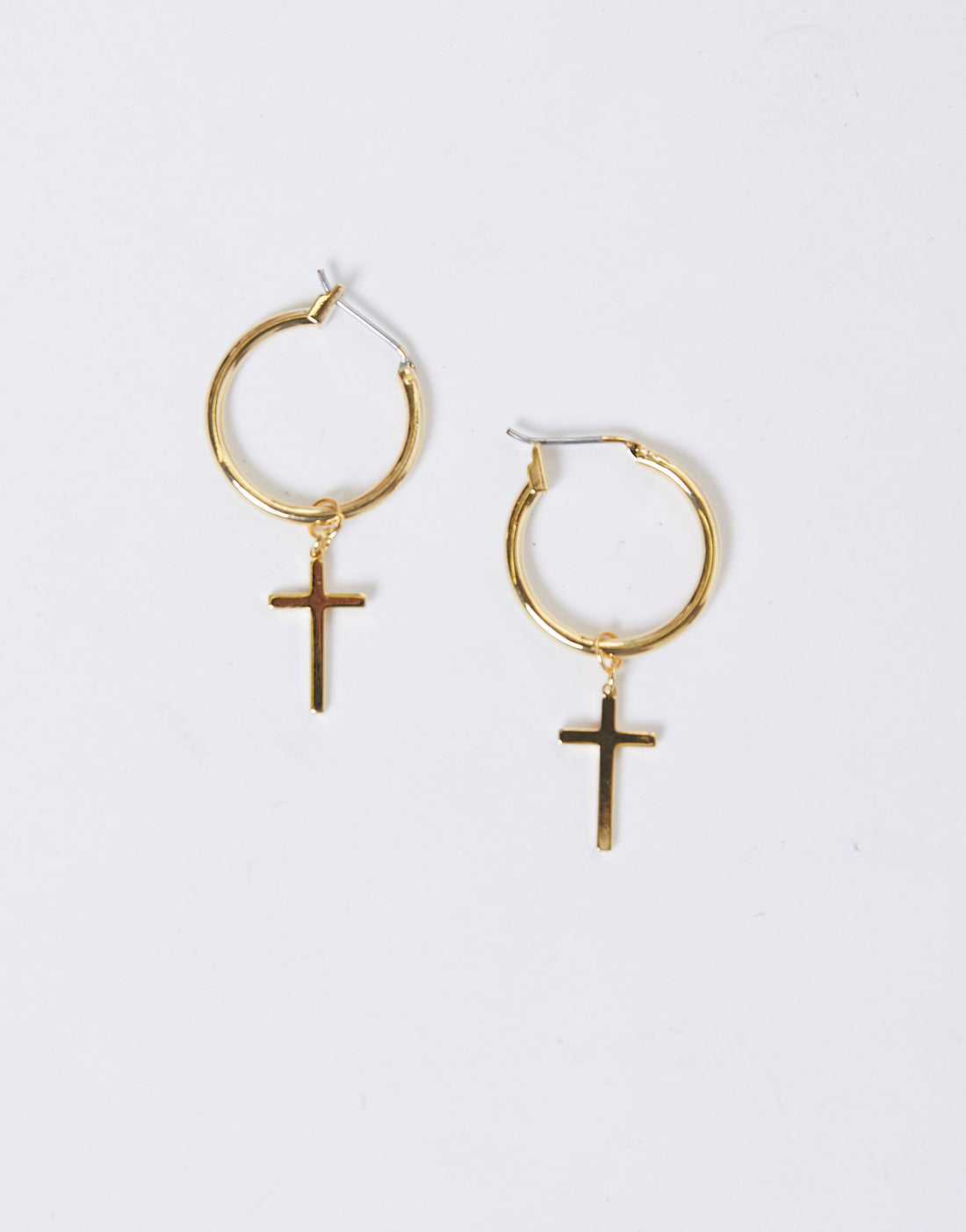Cross My Heart Mini Hoop Earrings Jewelry Gold One Size -2020AVE
