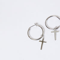 Cross My Heart Mini Hoop Earrings Jewelry Silver One Size -2020AVE