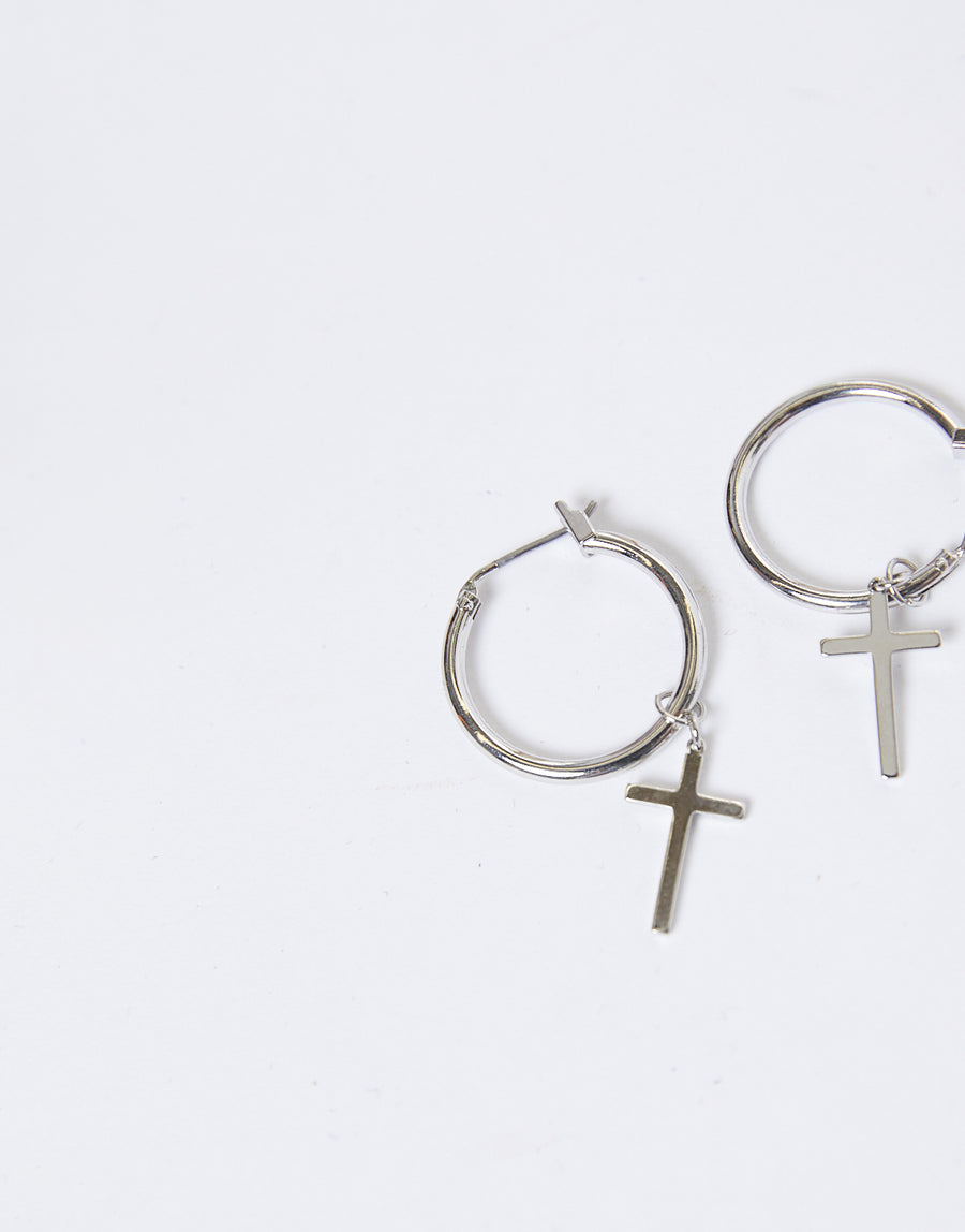Cross My Heart Mini Hoop Earrings Jewelry Silver One Size -2020AVE