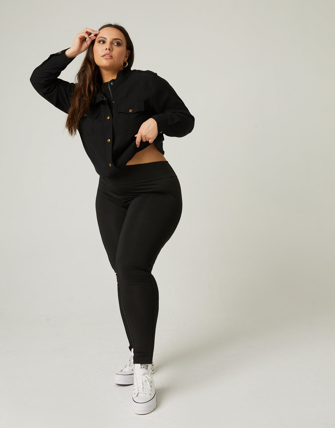 Curve Activewear Leggings Plus Size Bottoms Black 1XL -2020AVE