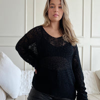 Curve Airy Crochet Sweater Plus Size Tops -2020AVE