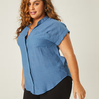 Curve All Things Casual Top Plus Size Tops Blue 1XL -2020AVE