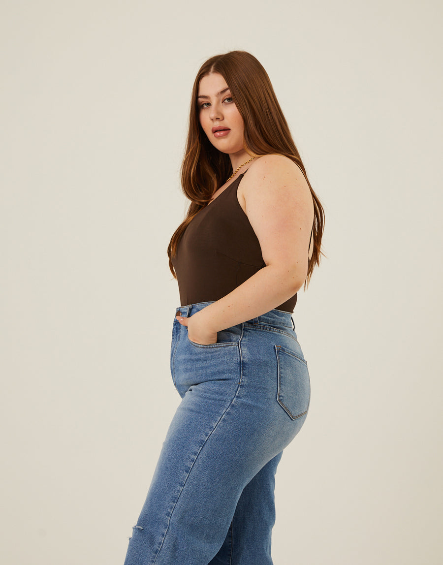 Curve All You Need Spaghetti Strap Tank Plus Size Tops -2020AVE