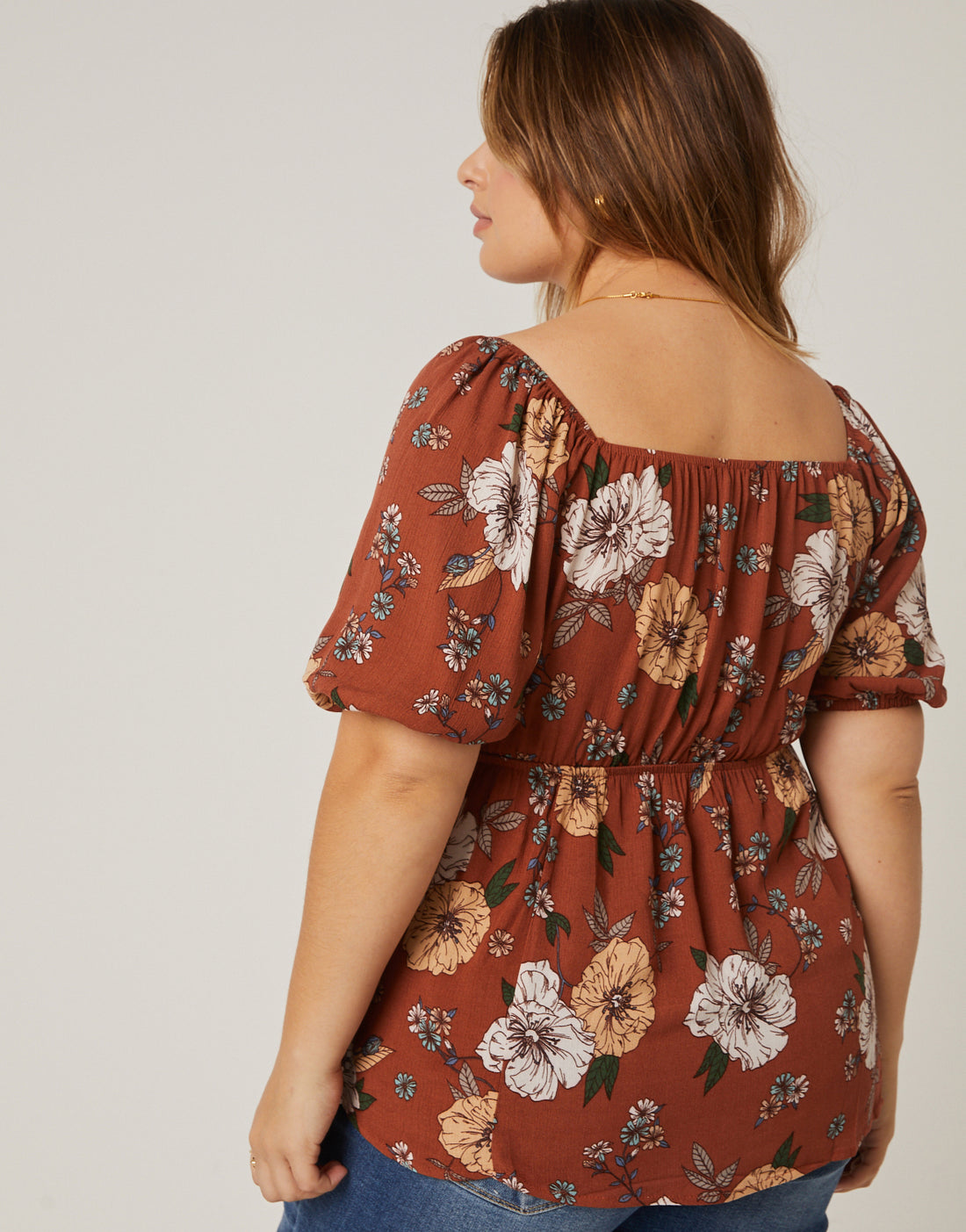 Curve Babydoll Floral Top Plus Size Tops -2020AVE