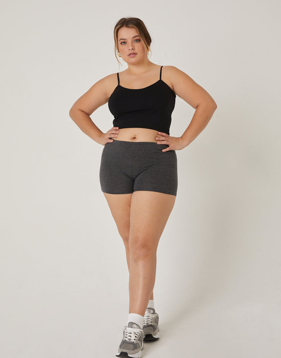 Curve Barely There Shorts Plus Size Bottoms Charcoal 1XL -2020AVE